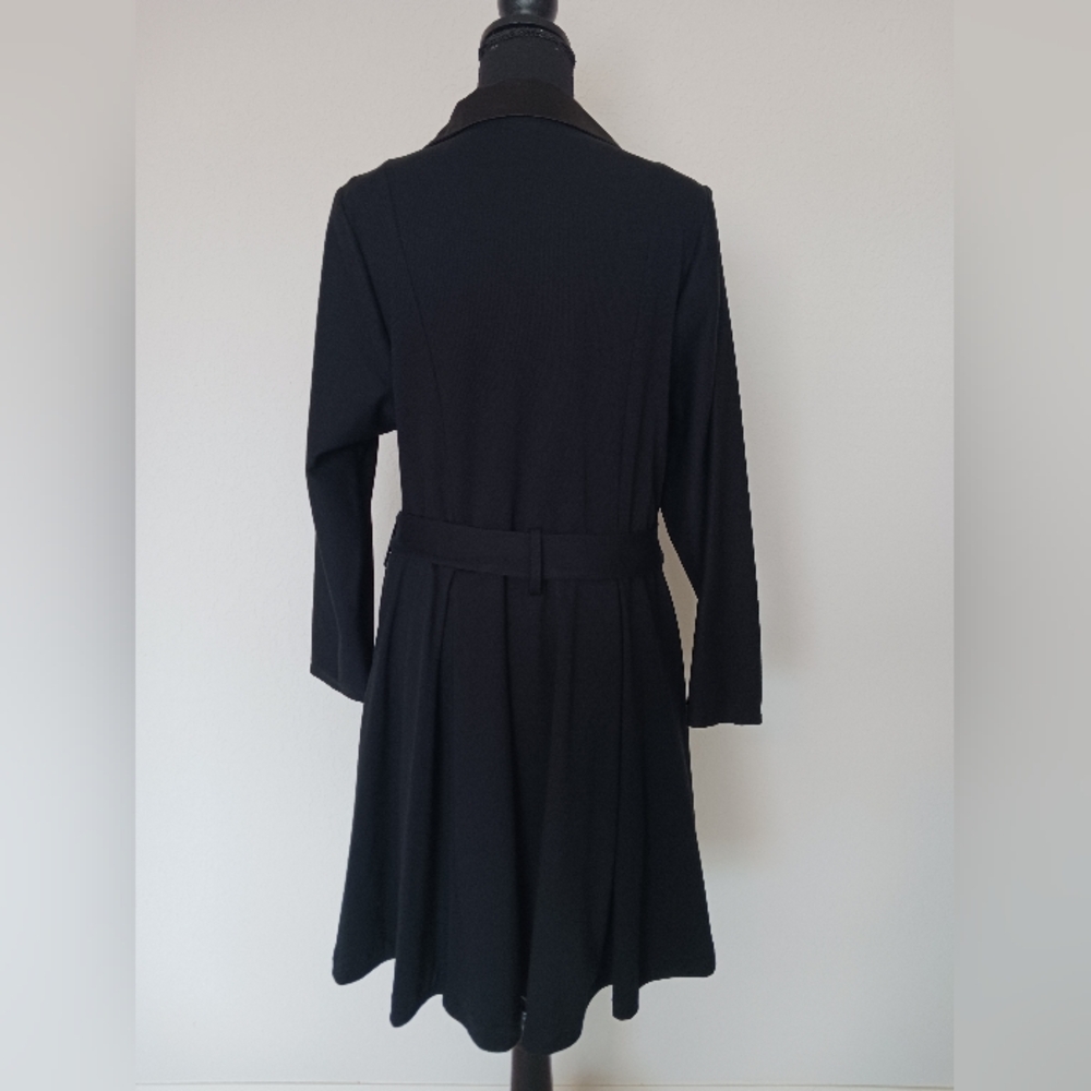 Torrid Black Wrap Tuxedo Skater Dress Size 16 EUC - Picture 5 of 9